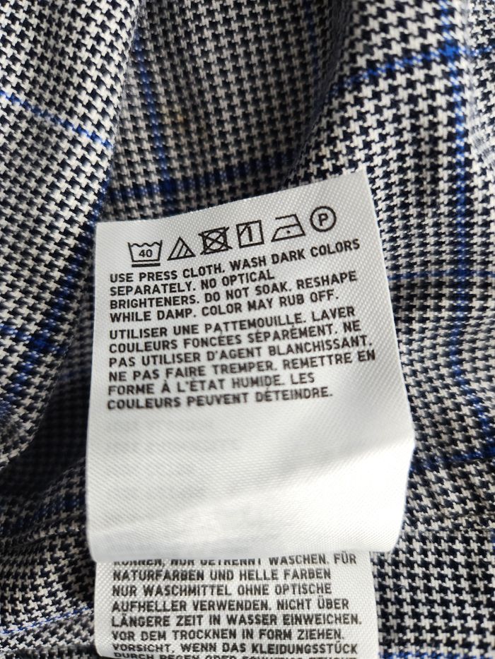 Chemise Ines de la Fressange x Uniqlo Carreaux Gris & Bleu - Taille S - photo numéro 6