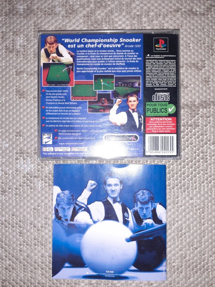 Playstation 1 ps1 world championship snooker - photo numéro 2
