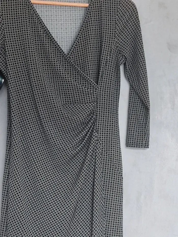 Robe portefeuille grise à motifs Promod - photo numéro 4