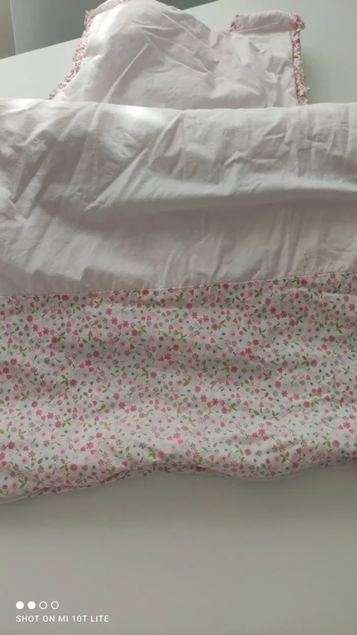Gigoteuse blanche motifs fleurs et chat vert baudet - photo numéro 8