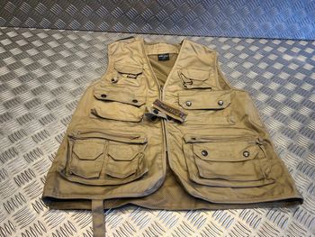 veste gilet sans manche reporter 14 poches coyote mil-tec 10701104 taille s neuf