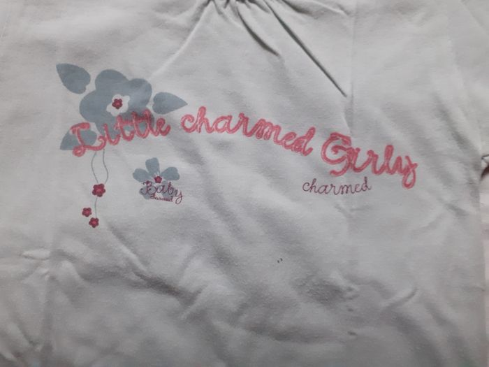 Sweet bleu clair motif écriture rose - photo numéro 2