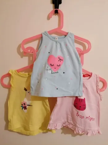 Lot debardeurs été fille 9 mois tissaïa