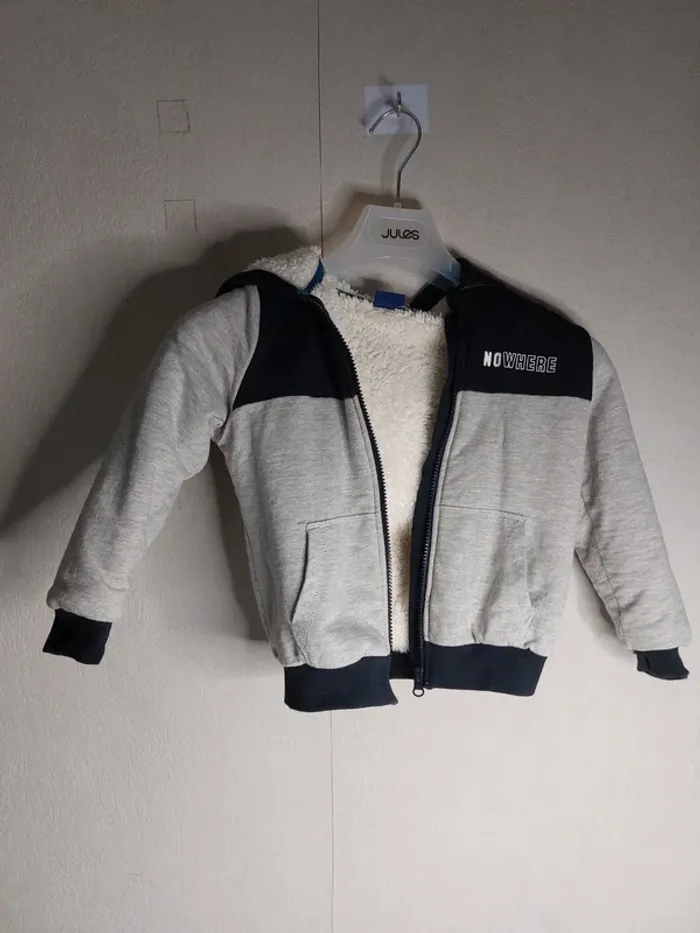 Veste de jogging avec fermeture gris et noir "lupilu" - photo numéro 2