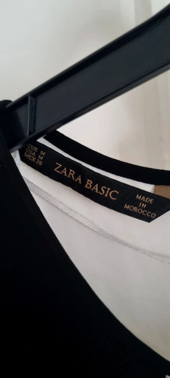Top débardeur blouse noir et blanc zara M 38 - photo numéro 2