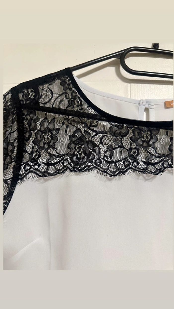 Top Blanc et Noir Taille M - photo numéro 4