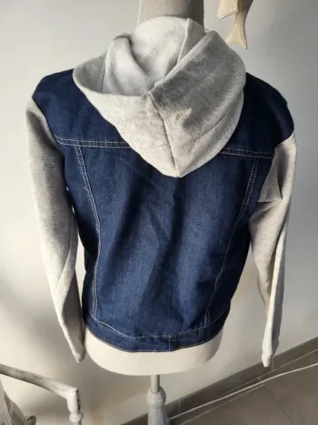Veste jeans bi matière