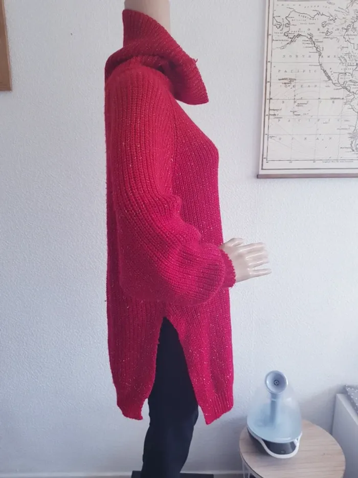 Zyo - Long pull en mailles / tricot - Col roulé - Fils argentés - photo numéro 3