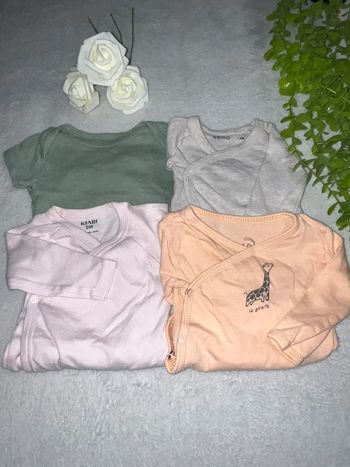 Lots de 4 bodies pour bébé fille