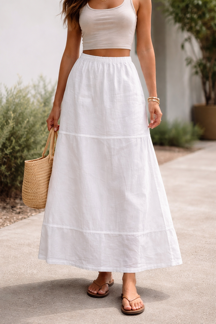 jupe mi longue blanche longueur 95 cm taille 36 Penny Pull (micro tache) - photo numéro 3