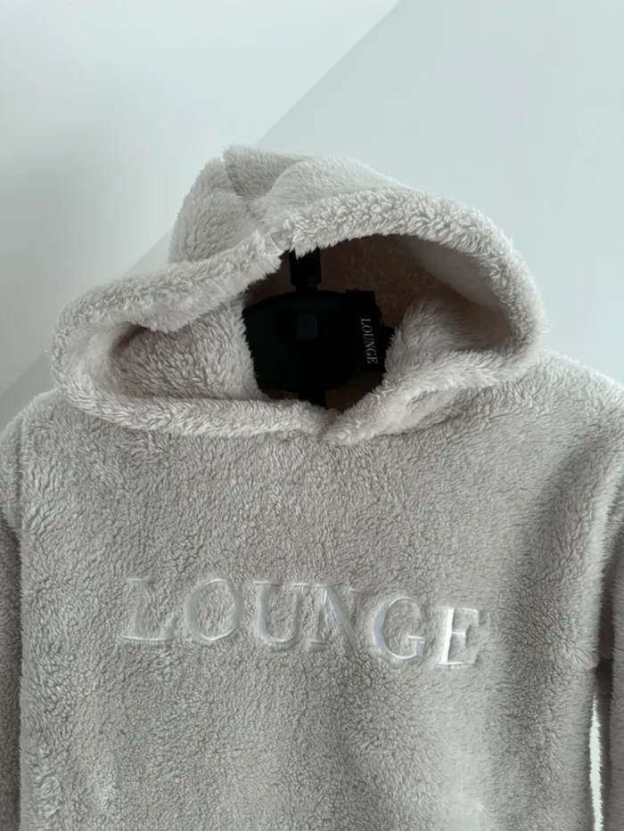 Pull sweat moumoute à capuche Lounge XS beige - photo numéro 3