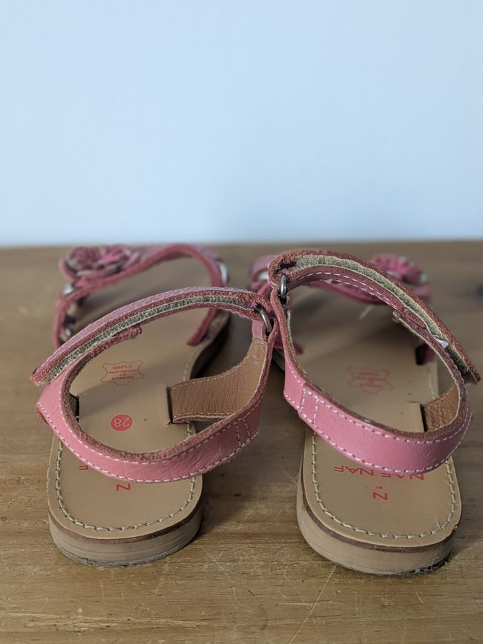 Paire sandales scratch été Naf Naf cuir fille taille 28 - photo numéro 3