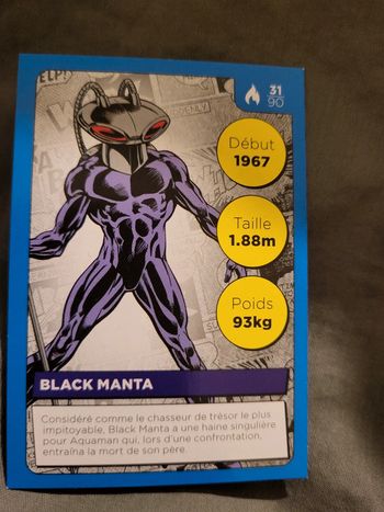 Carte Héros DC Auchan 2022 n° 31 /90 Black Manta