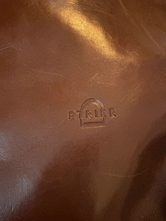 Sac à main en cuir marron Etrier - photo numéro 6