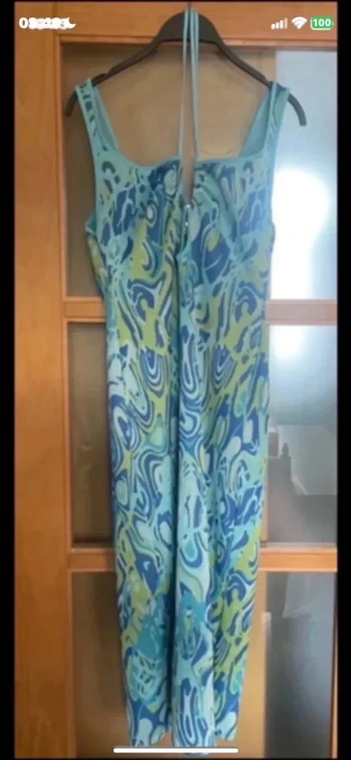 Très belle robe extensible Zara, bleu, taille L. Coupe crayon. - photo numéro 2
