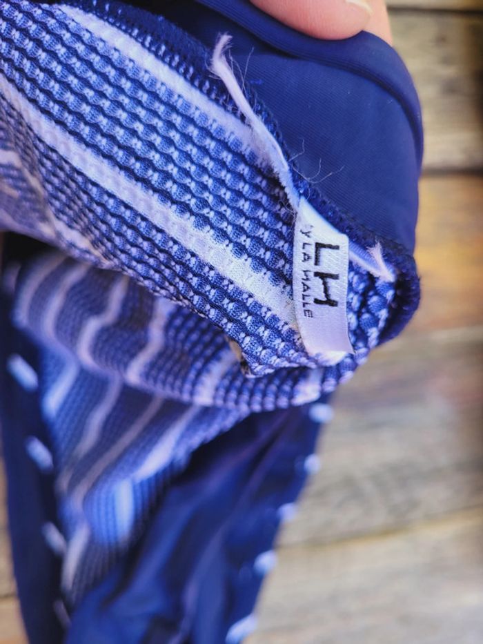 Superbe maillot de bain 👙 2 pièces La Halle,marin, bleu marine rayé blanc, bustier, 40/42 - photo numéro 8