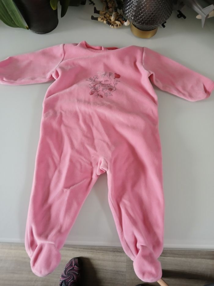 PYJAMAS VELOUR ROSE PETIT BATEAU