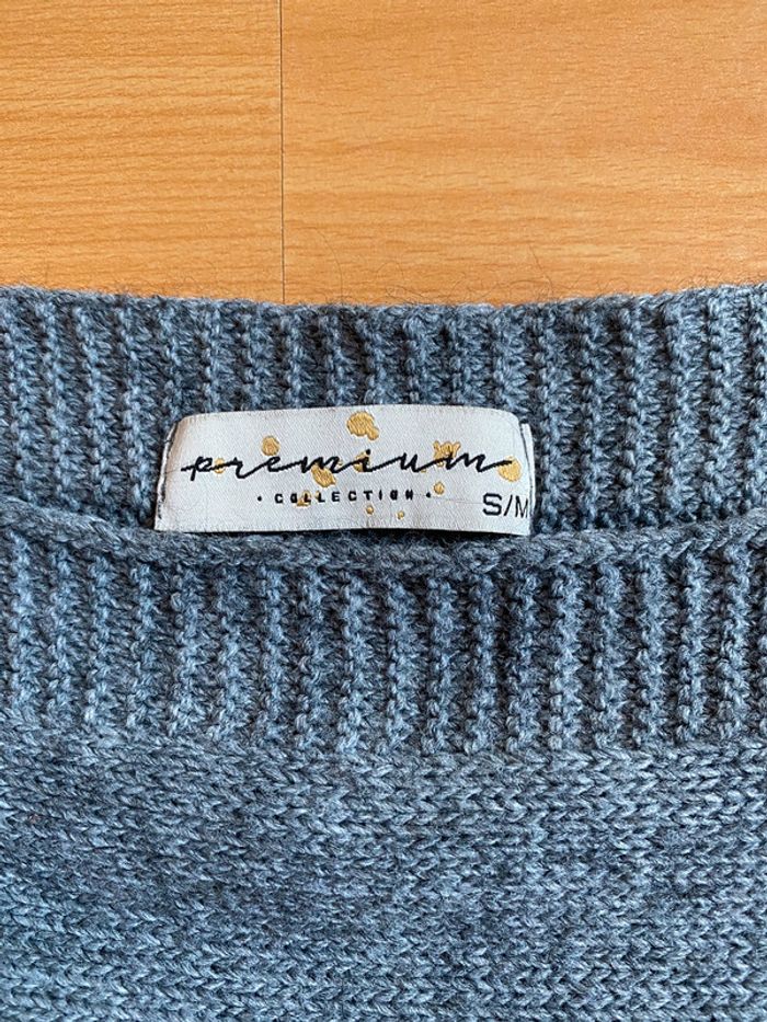 Pull gris manche chauve souris - photo numéro 4