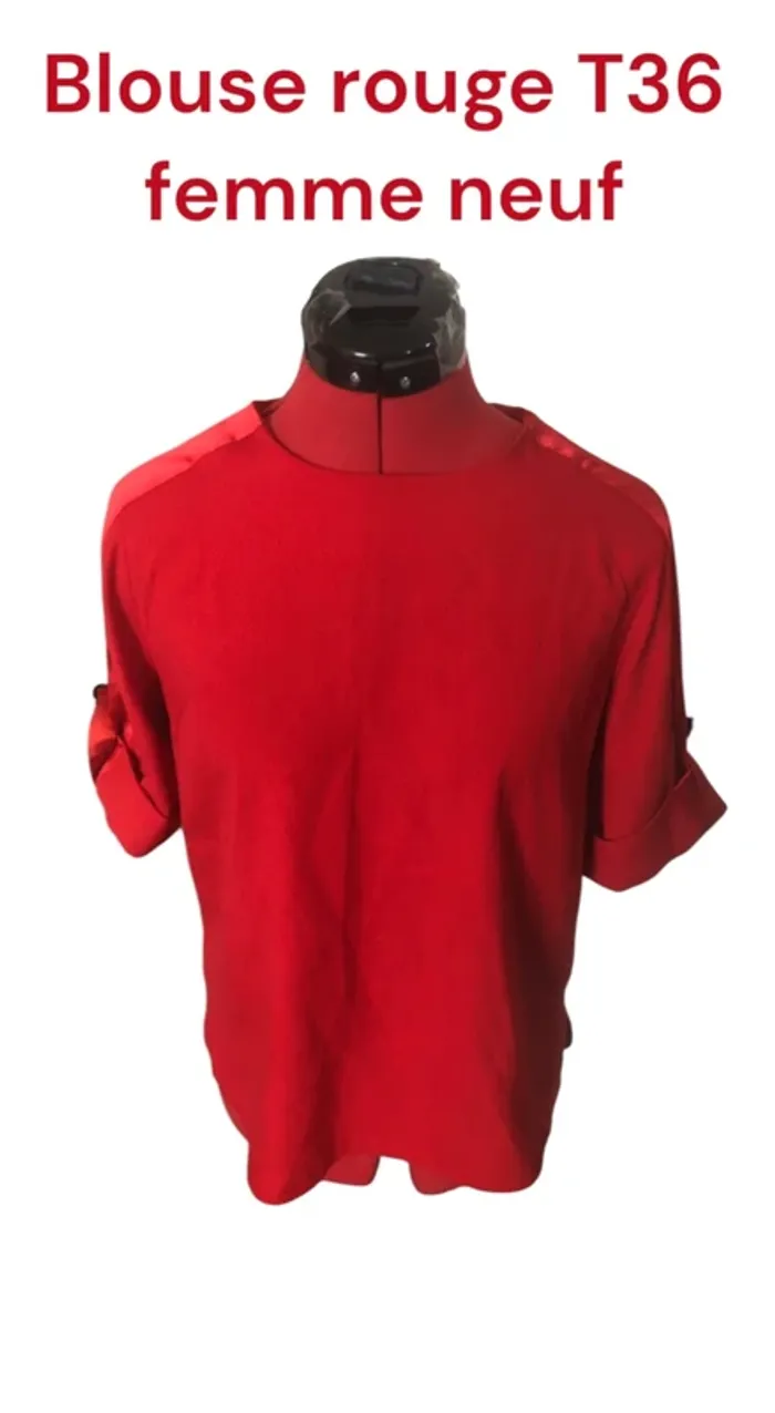 Blouse rouge T36 femme neuf 👚