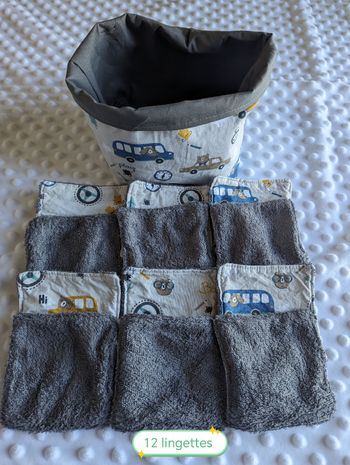 Panier et 12 lingettes lavables