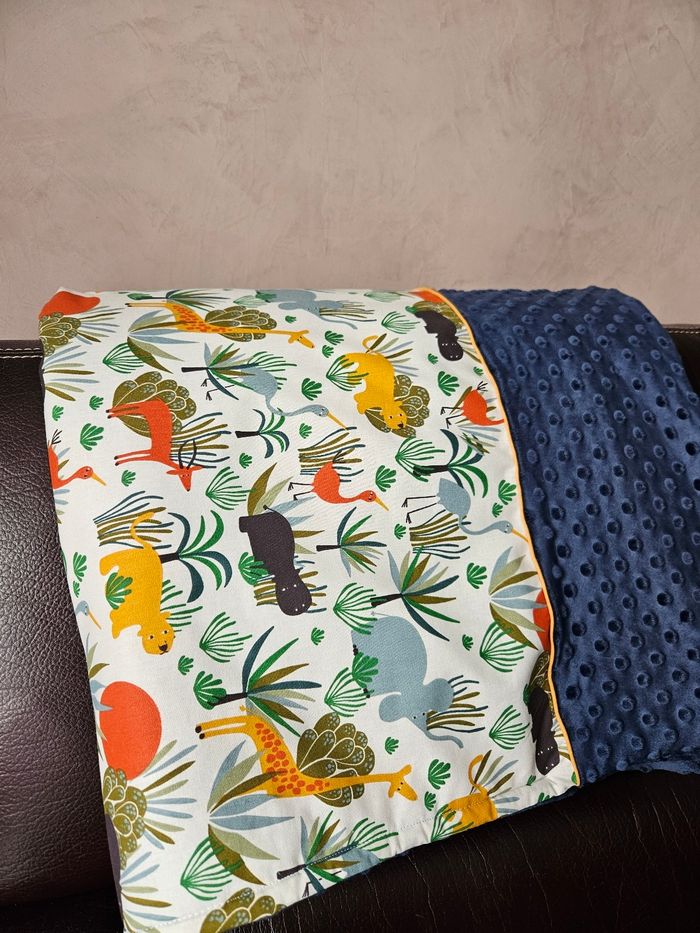 Couverture bébé savane bleu - photo numéro 2