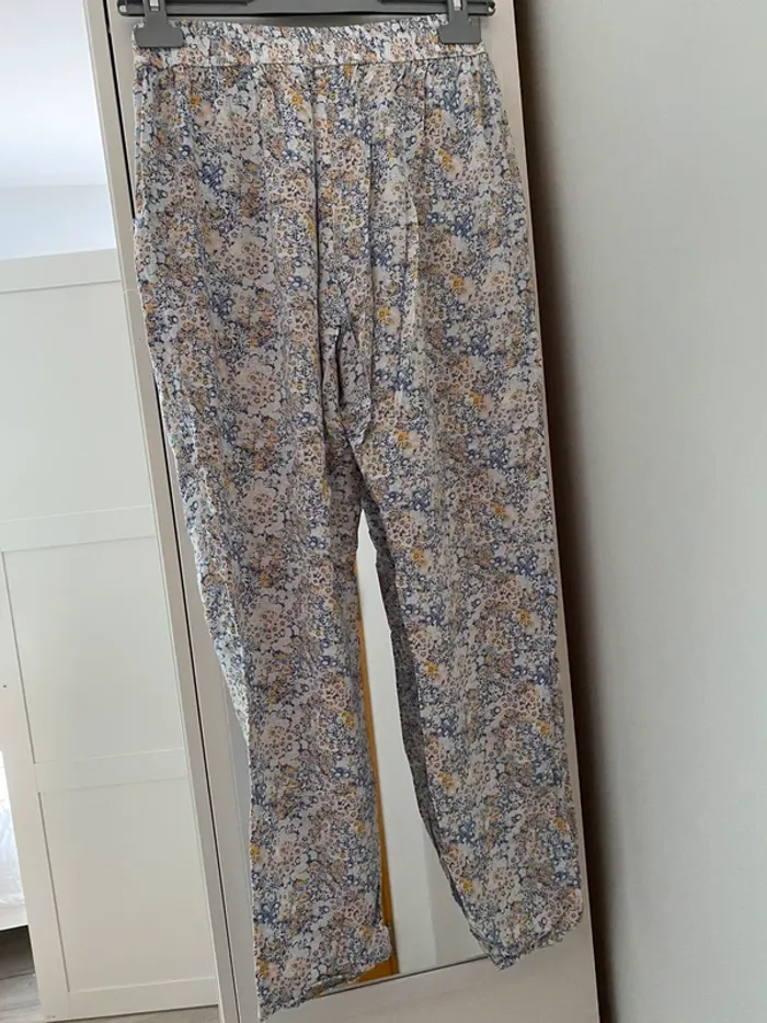 Pantalon fluide à fleurs M - photo numéro 4