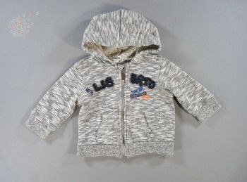 Veste sweat capuche molleton gris chiné Liberto 6 mois 68 cm garçon