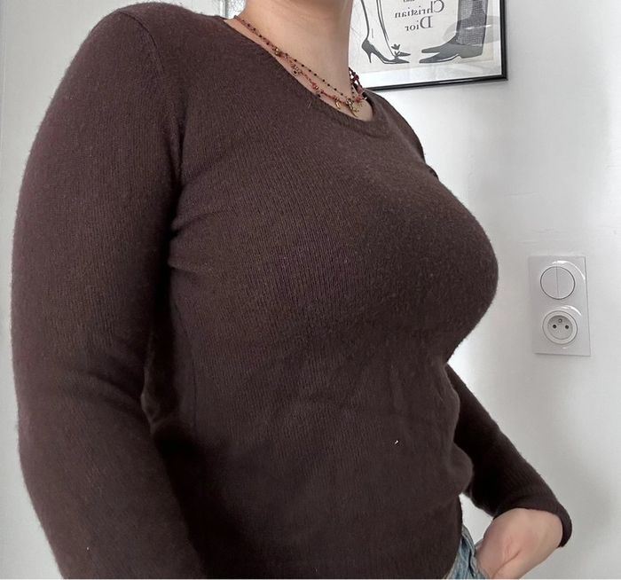 Pull marron doux – Taille M – Cachemire & Laine – Excellent état - photo numéro 2