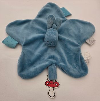 Doudou plat âne Paco bleu Mix & Match - Noukies