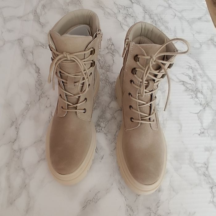 Texto bottines en daim crème beige - photo numéro 2