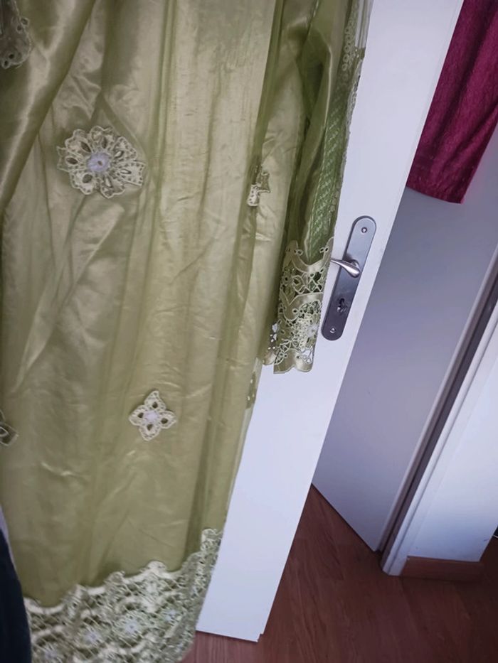 Caftan vert ouvragé taille XL - photo numéro 6