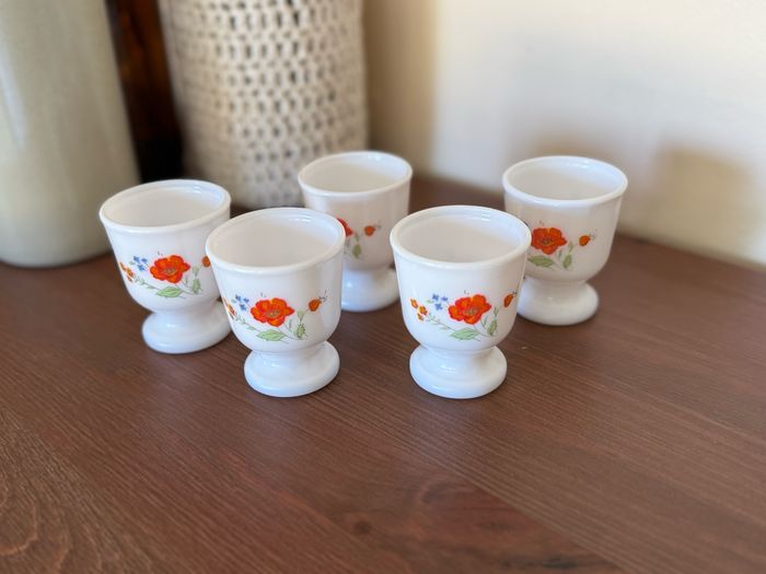 5 coquetiers motifs coquelicots  - Arcopal - photo numéro 4