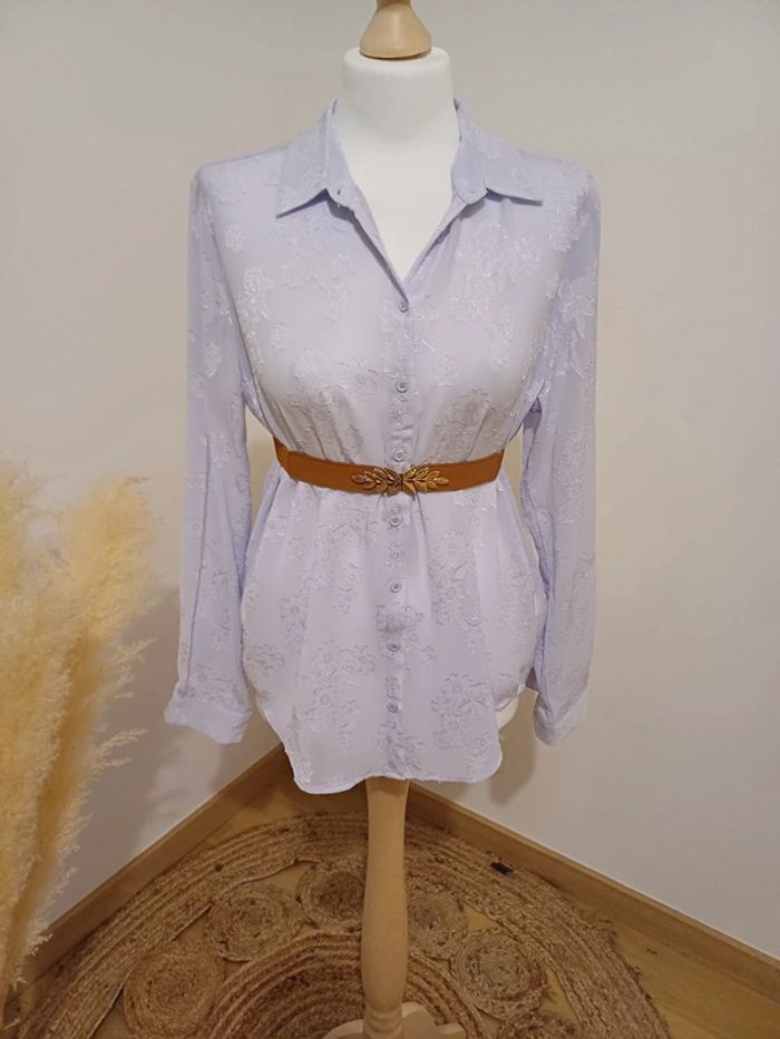 Chemise transparente couleur Lilas neuve Kilky taille S 36 - photo numéro 8