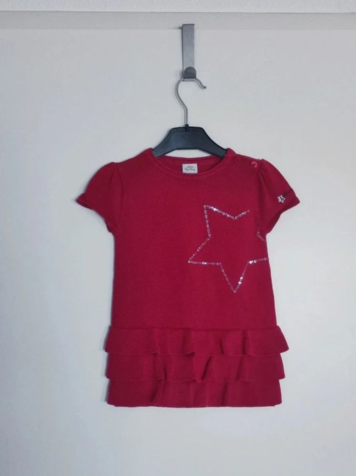 Robe Rouge bordeaux framboise étoile paillettes sequin argent - photo numéro 6