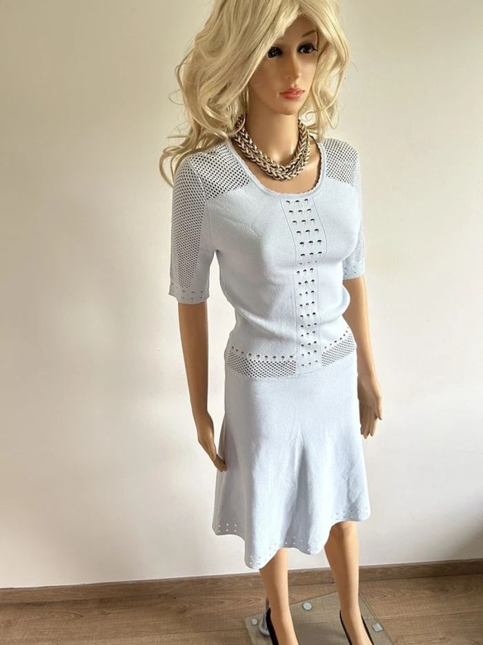 Robe bleue claire neuve à manches courtes Morgan taille XS (valeur 80€) - photo numéro 2