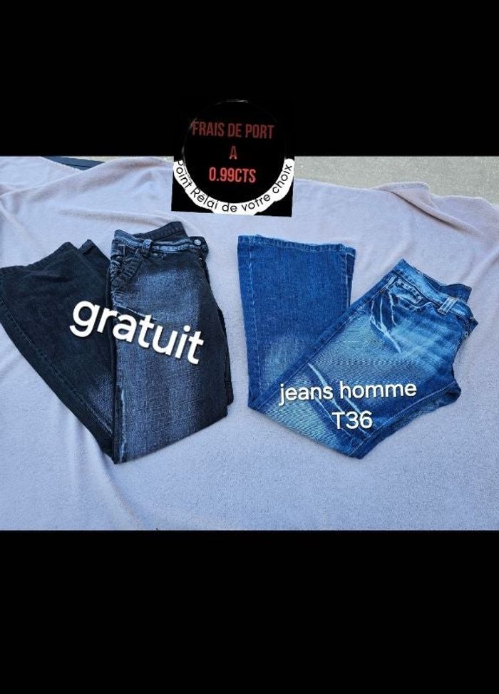 Jeans bleu T38 +gratuit (homme garçon)