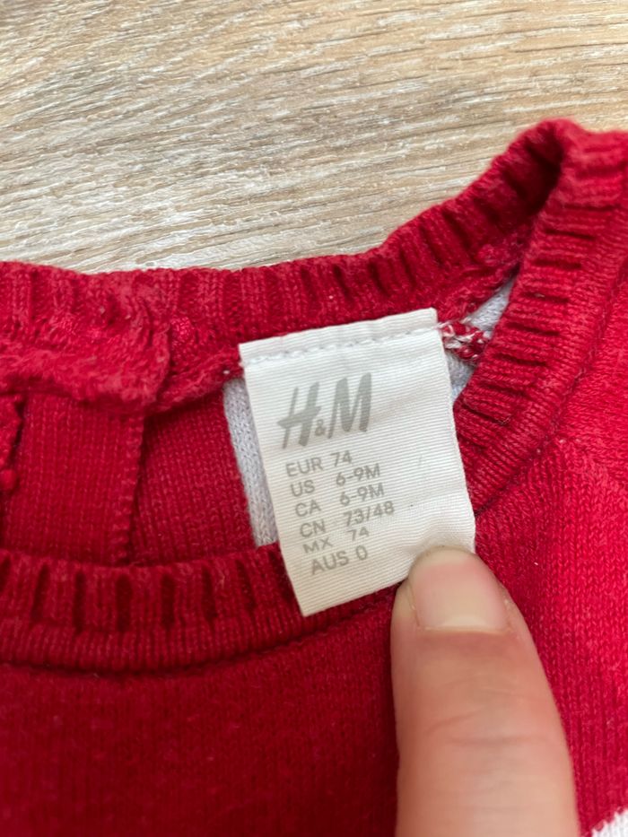 Pull rouge coeur - photo numéro 2