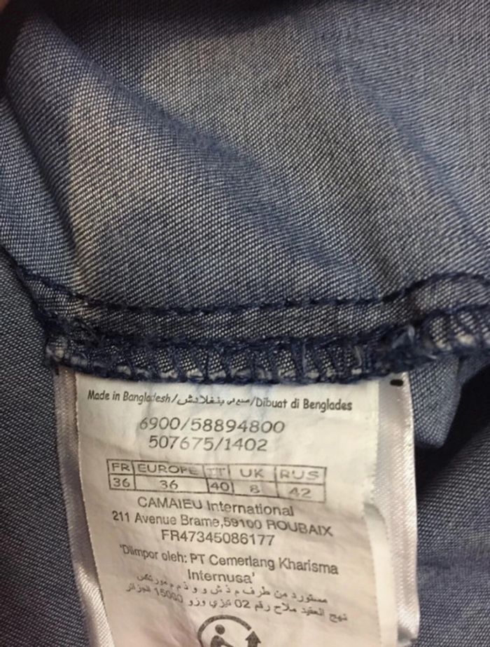 Robe effet jean - Camaïeu - 36 - photo numéro 5