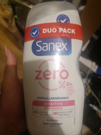 Lot de 2 gel douche sanex 0 hypoallergénique sensitive peau sensible