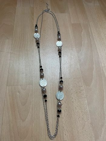 Collier sautoir argenté