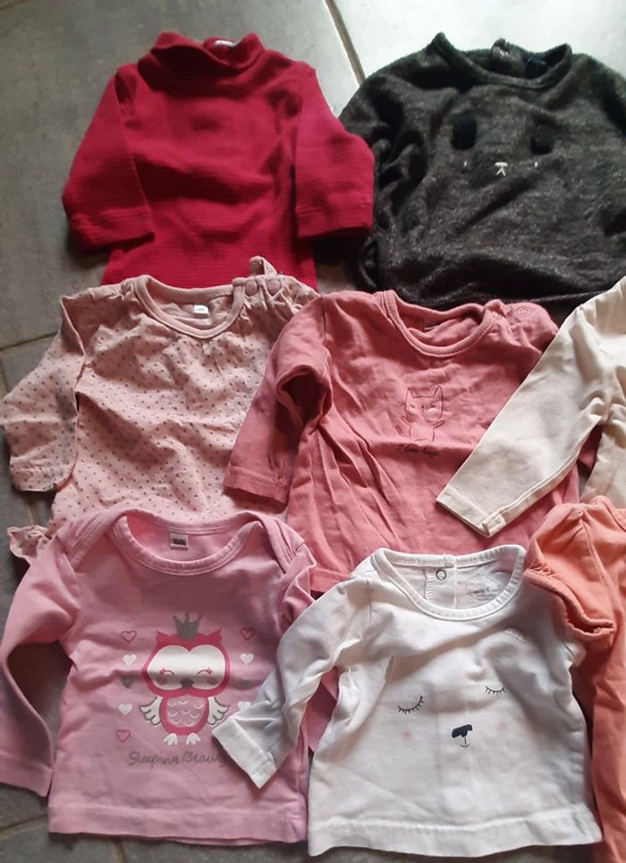 Lot 8 tee shirts fille 1 mois - photo numéro 3