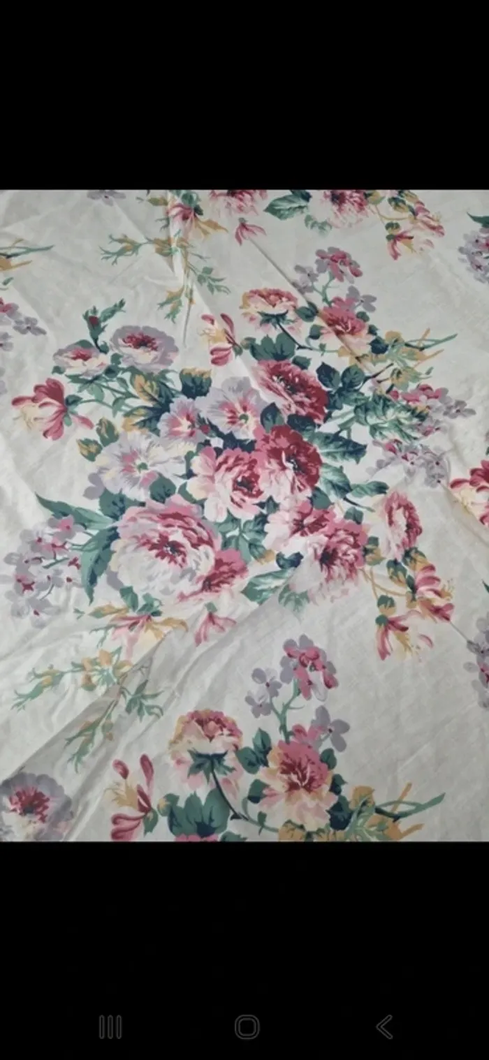Couvre lit fleurie vintage movitex 186 cm sur 214 cm tres bon état - photo numéro 8