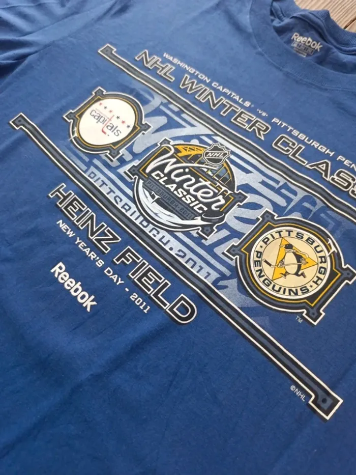 T-shirt NHL vintage Pittsburgh penguins 2011 winter classic reebok XXL - photo numéro 3