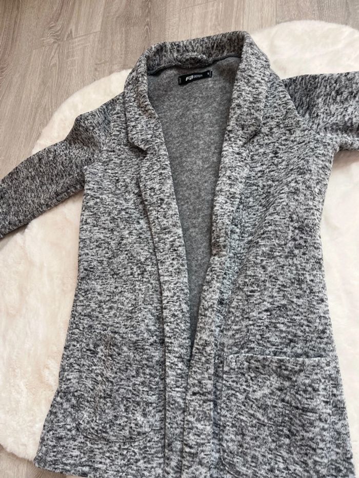 Gilet épais style Blazer gris chiné femme S - photo numéro 2