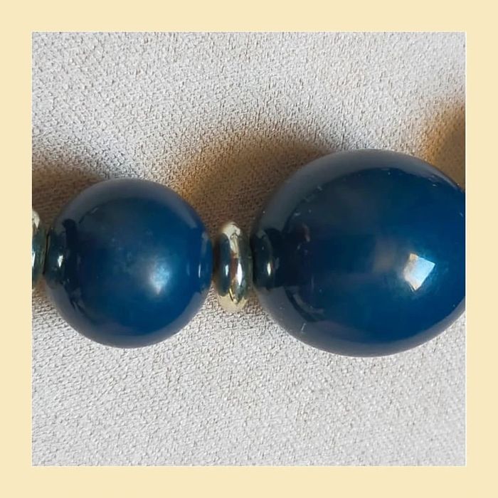 Collier vintage perles bleu nuit – Élégant et intemporel - photo numéro 13