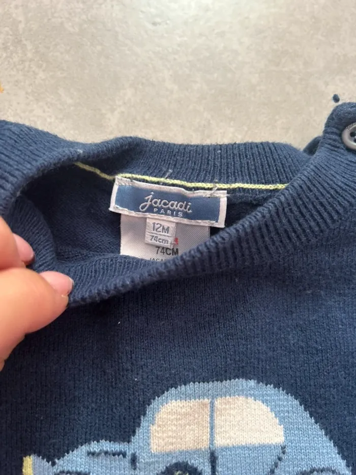 Pull marine Jacadi taille 12 mois - photo numéro 3