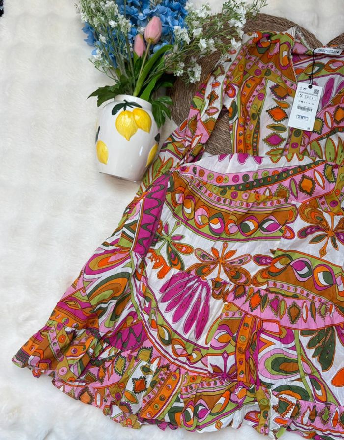 Robe longue Zara multicolore taille S - photo numéro 4