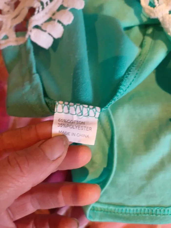 Joli tee shirt dos macramé vert d eau taille M - photo numéro 7