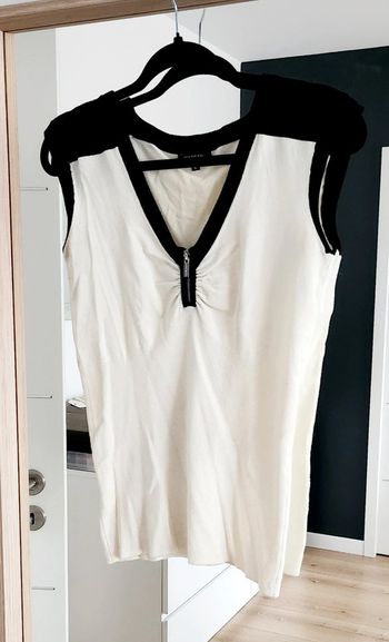 Débardeur épais blanc et noir col V taille M Morgan