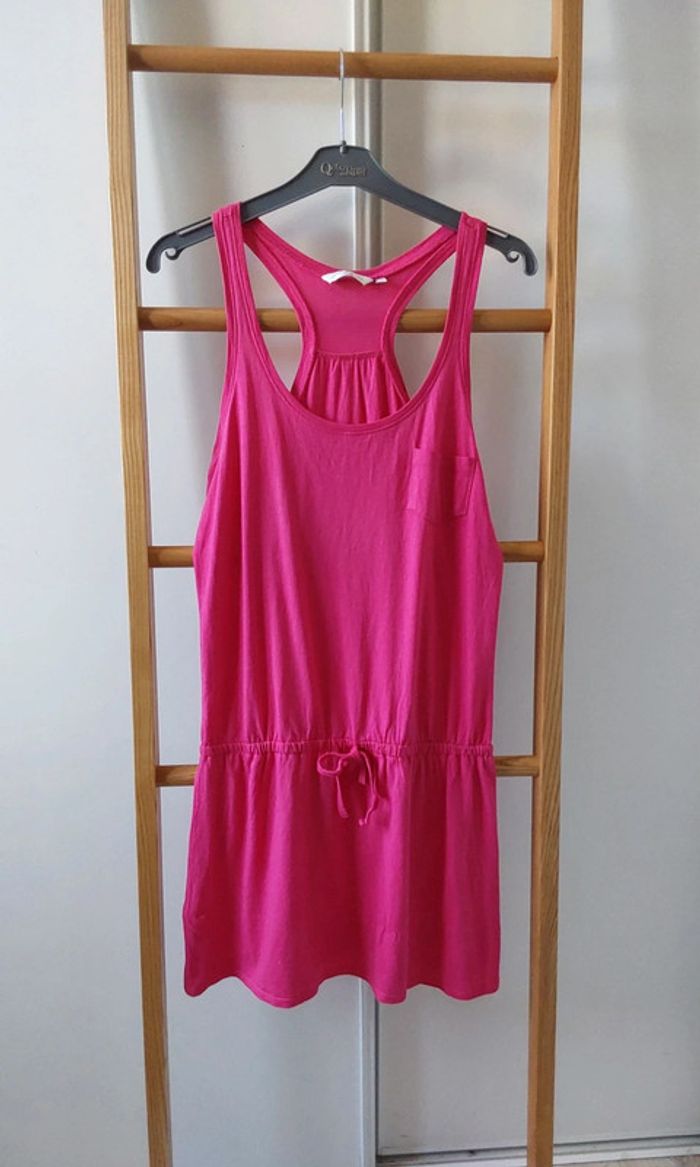 Robe rose d été coton modal T 40 - photo numéro 6